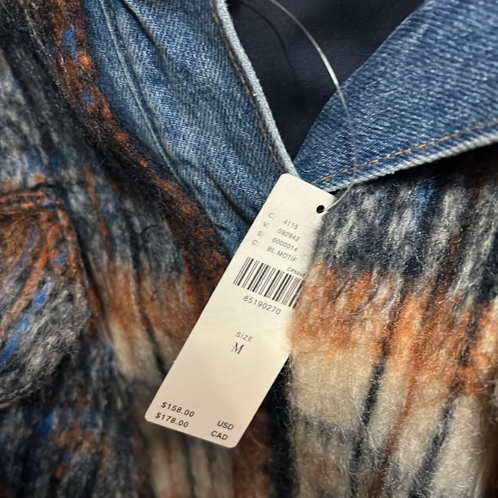 Pilcro plaid denim jacket Anthropologie new blue jacket - Picture 8 of 13